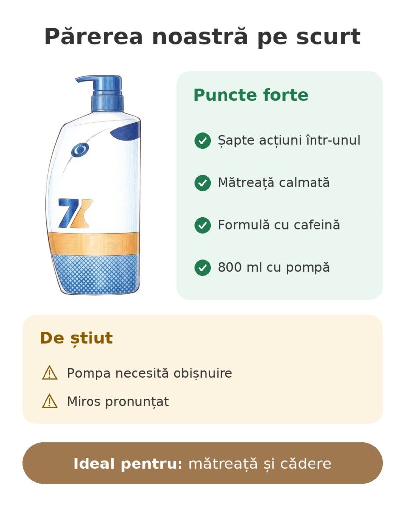 Șampon cu cafeină Head & Shoulders Pro-Expert 7 Părerea noastră pe scurt despre șampon cu cafeină Head & Shoulders