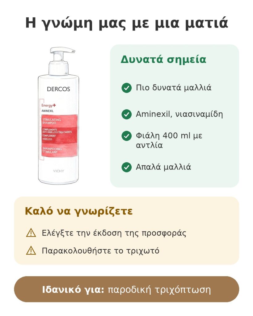 Η γνώμη μας με μια ματιά για το σαμπουάν Dercos κατά της τριχόπτωσης