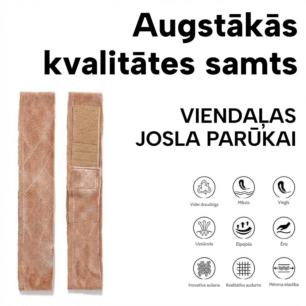 Pretslīdes parūkas apsējs ar regulējamu Velcro aizdari