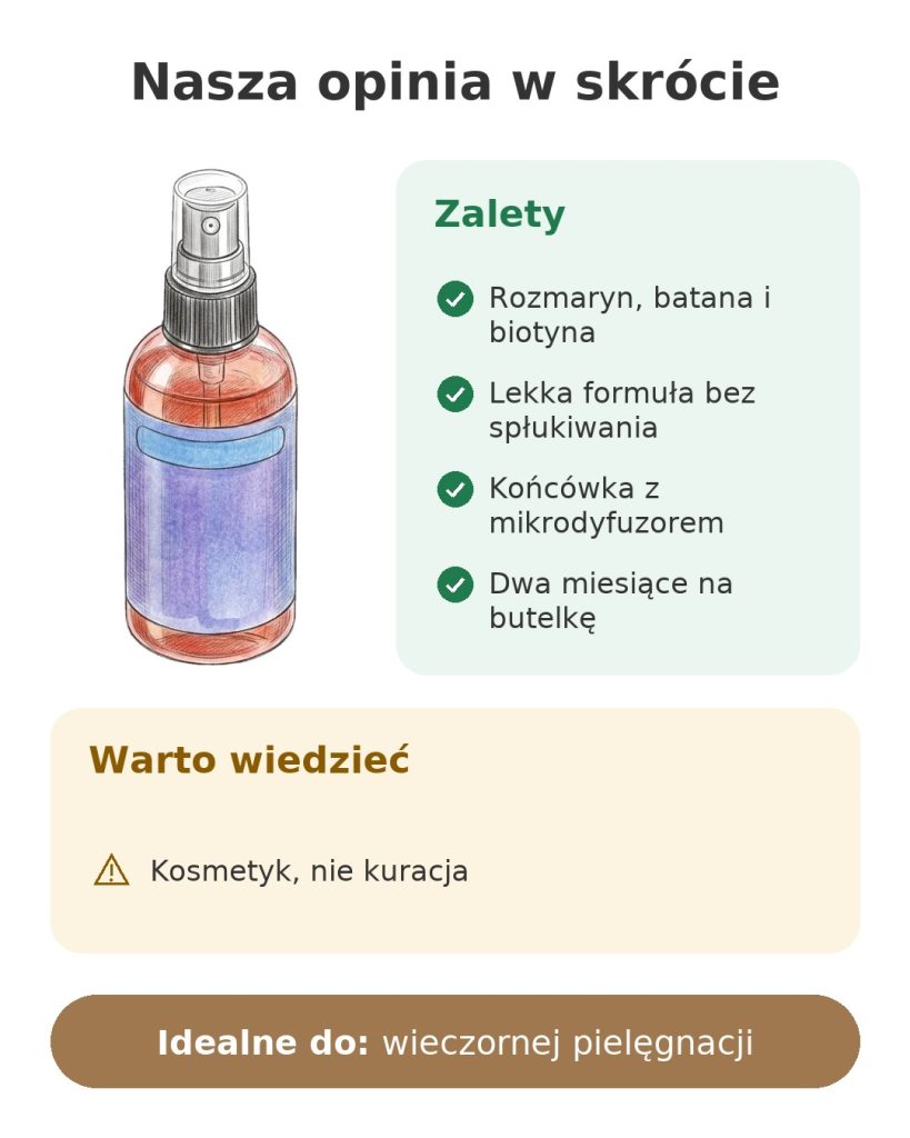 Nasza opinia w skrócie o serum do włosów z rozmarynem, bataną i biotyną
