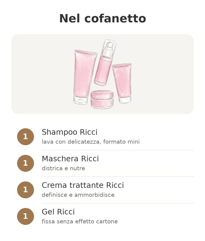 set mini per ricci Luxéol con shampoo, maschera, crema e gel – contenuto del cofanetto: Shampoo Ricci, Maschera Ricci