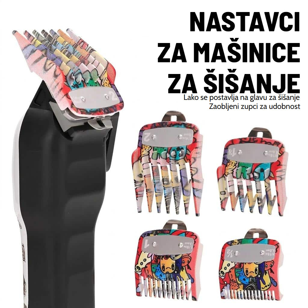 Set nastavaka za šišač s višebojnim uzorcima