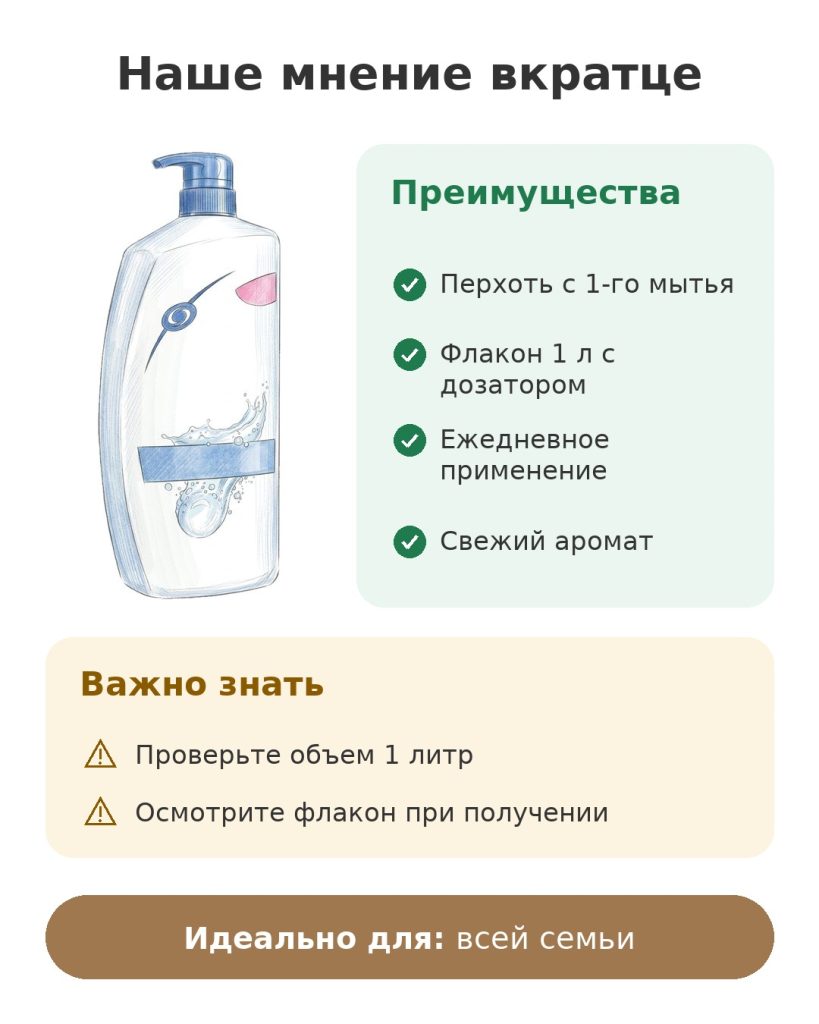 Наше мнение вкратце о шампуне против перхоти объемом 1 литр
