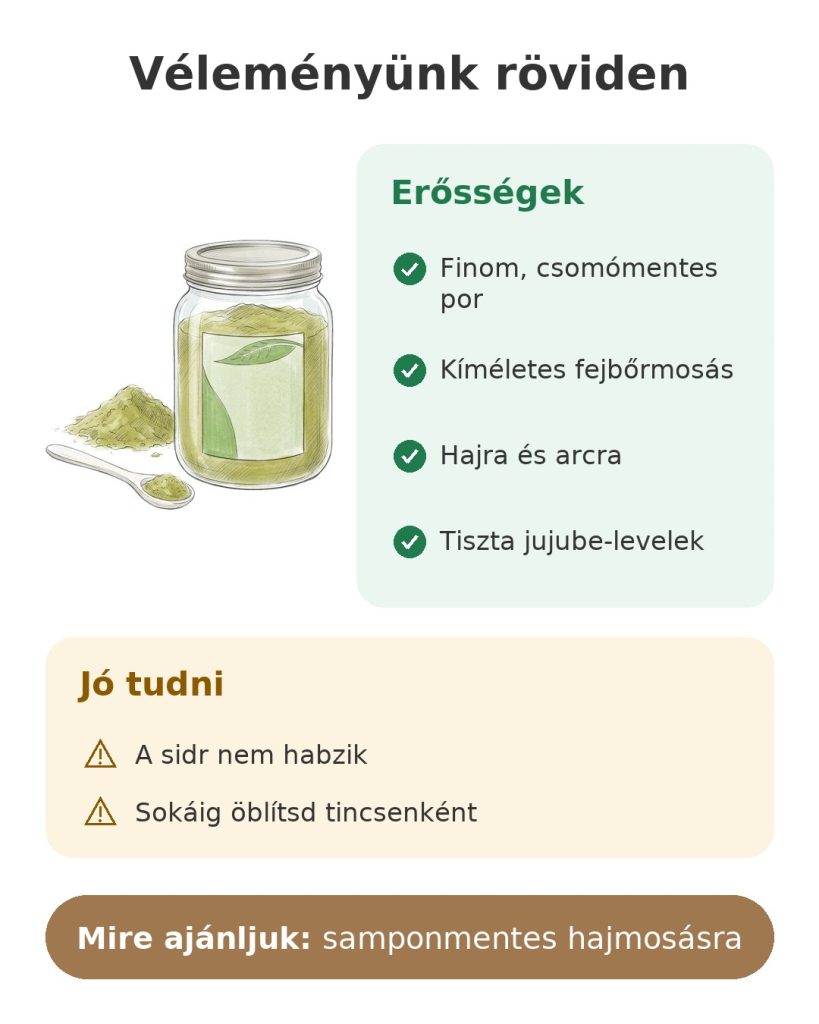 Véleményünk röviden: sidr por tiszta jujube-levelekből samponmentes hajmosáshoz