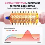 Šildomas tiesinimo, garbanojimo ir apimties suteikimo šepetys su LED ekranu