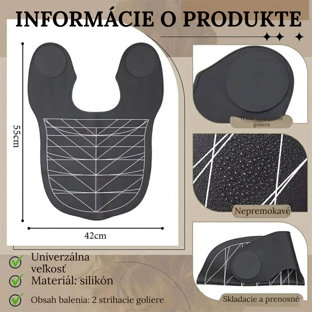 Nepremokavá strihacia pelerína s geometrickým vzorom pre salón