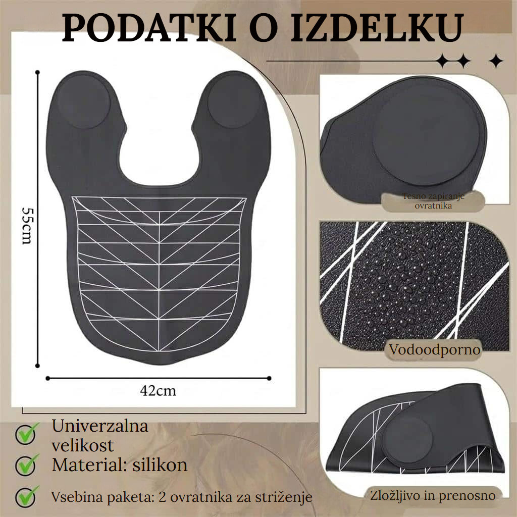 Vodoodporna salonska pelerina z geometrijskim vzorcem