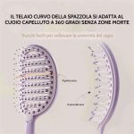 Spazzola districante autopulente a denti spessi per capelli ricci