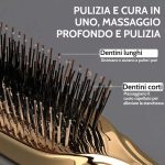 Spazzola massaggiante rosa per cuoio capelluto con punte in nylon antistatico