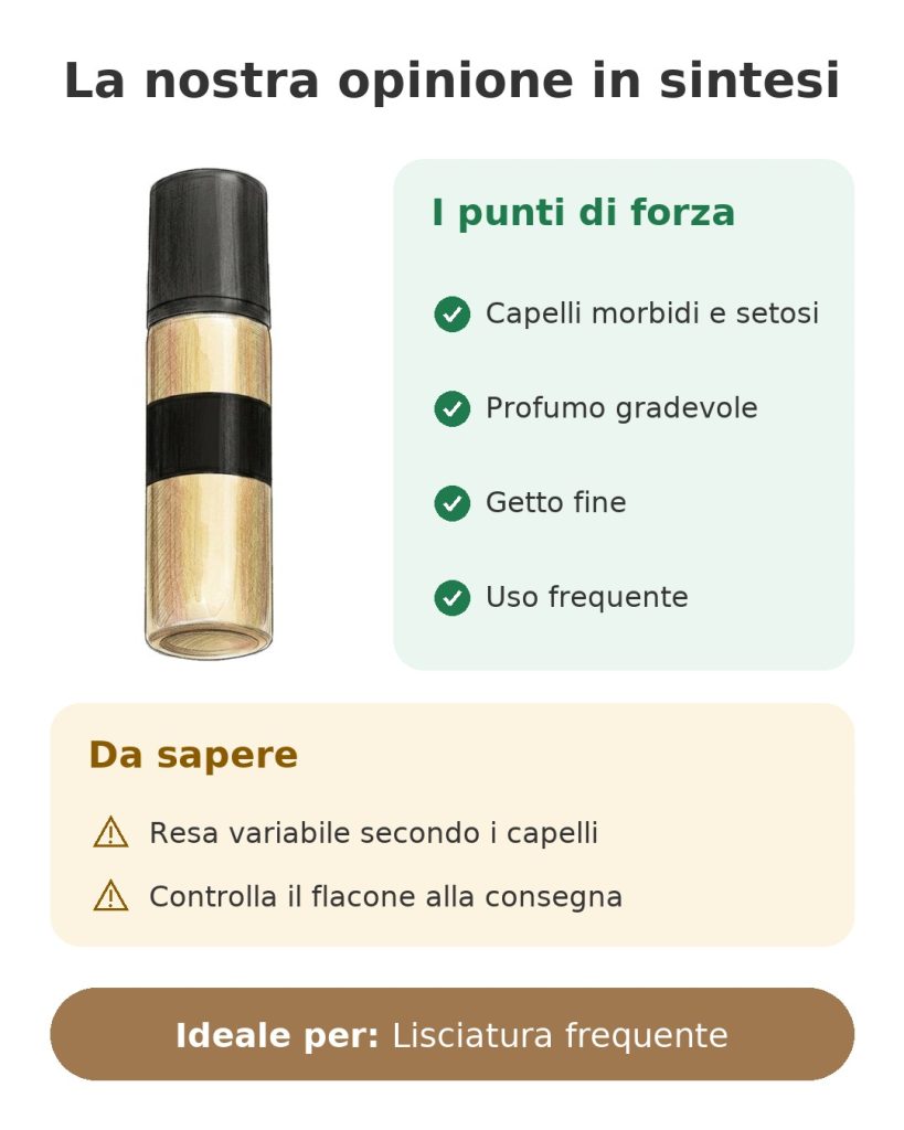 La nostra opinione in sintesi sullo spray GHD per capelli morbidi e setosi, con getto fine