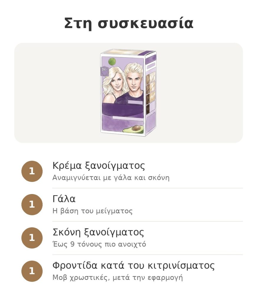 Στη συσκευασία: κιτ ξανοίγματος μαλλιών Garnier Nutrisse με κρέμα, γάλα, σκόνη και φροντίδα κατά του κιτρινίσματος