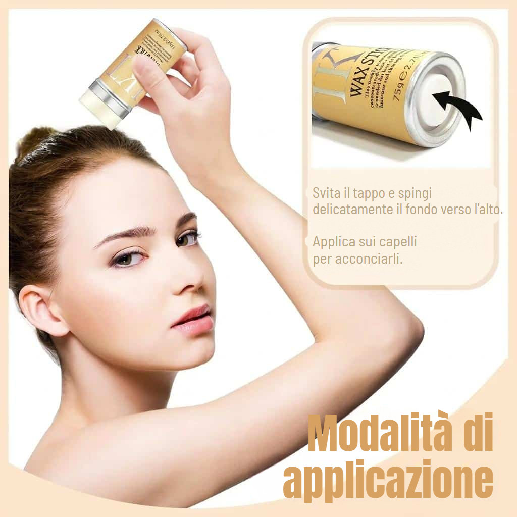 Stick di cera idratante per capelli alla cera d'api e all'olio di avocado