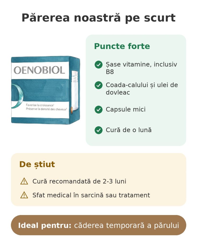 Supliment alimentar Oenobiol Hair Expert Părerea noastră pe scurt despre supliment alimentar Oenobiol Hair Expert