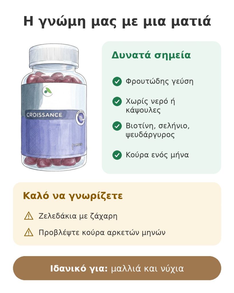 Η γνώμη μας με μια ματιά για τα Forcapil gummies για μαλλιά και νύχια