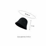 Melna tamborēta panamas cepure ar izmēriem, galvas apkārtmērs 56-58 cm un augstums 17 cm