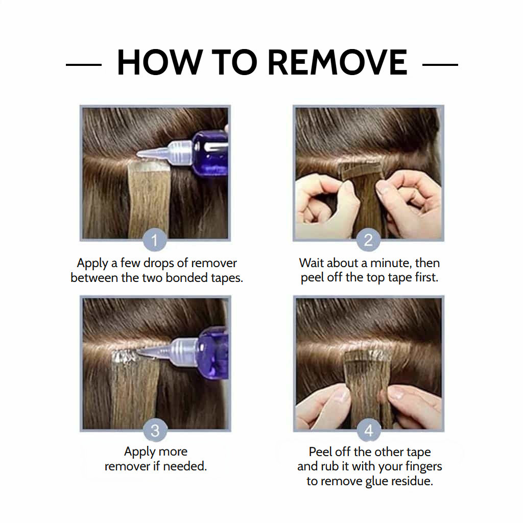 Double-sided adhesive strips for extensions and wigs
