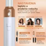 Teplovzdušná kefa s nadstavcami: tri stupne teploty, kulma, sušiaci nadstavec a vyrovnávacia kefa