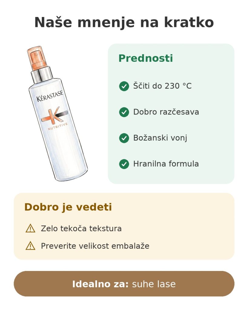 Naše mnenje na kratko o termozaščitnem pršilu Kérastase Nutritive