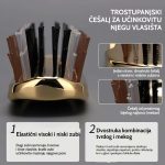 Ružičasta četka za masažu vlasišta s antistatičkim najlonskim zupcima