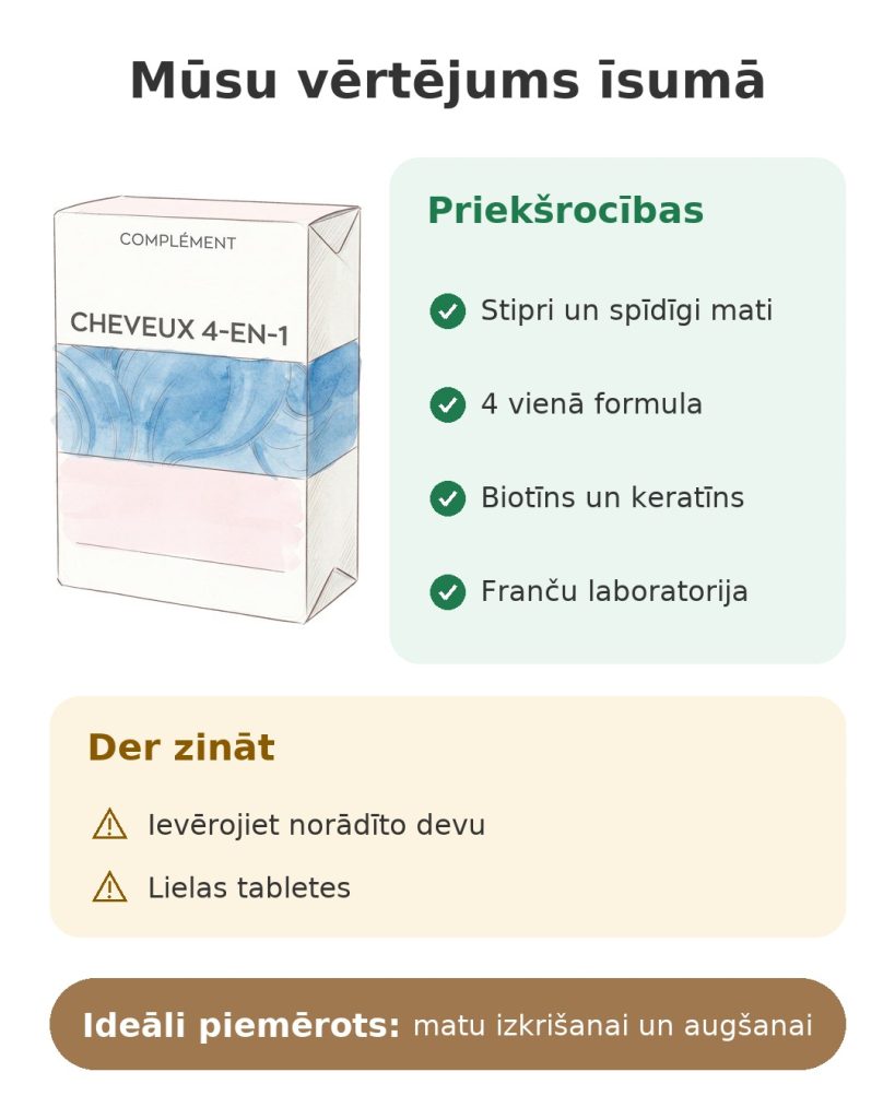 Mūsu vērtējums īsumā par uztura bagātinātāju Granions Pro Keracys 4 vienā matiem