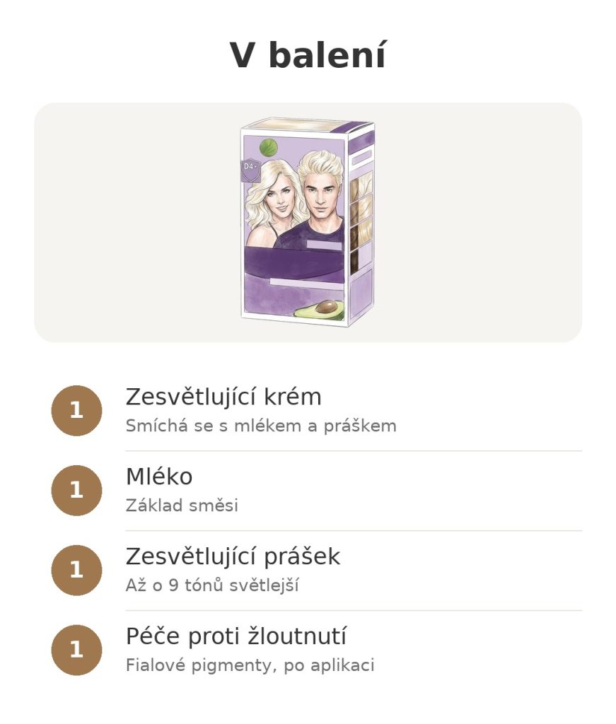 V balení: zesvětlovací sada Garnier Nutrisse s krémem, mlékem, práškem a péčí proti žloutnutí