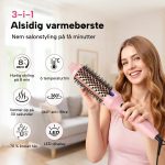 Varmebørste, der glatter, krøller og giver volumen, med LED-skærm