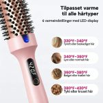 Varmebørste, der glatter, krøller og giver volumen, med LED-skærm
