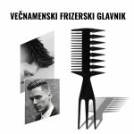 Večnamenski glavnik za oblikovanje las z dvema stranema, s finimi in širokimi zobmi za razčesavanje in oblikovanje
