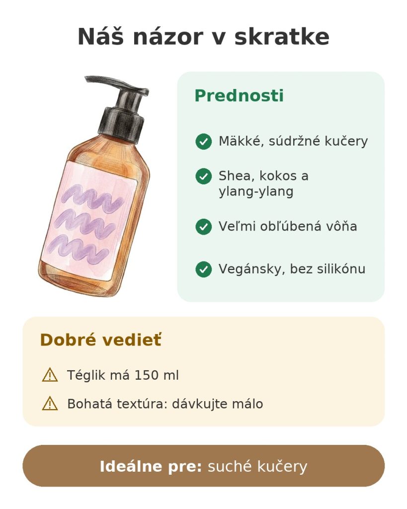 Náš názor v skratke na vegánsky krém na kučery so shea, kokosom a ylang-ylang