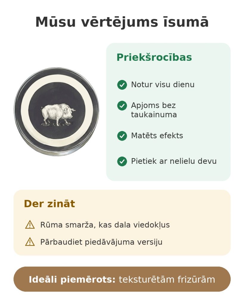 Reuzel Extreme Hold Matte pomāde Mūsu vērtējums īsumā par veidošanas pomādi Reuzel ar matētu efektu