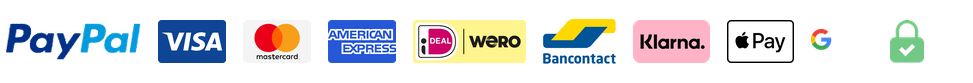 Veilig betalen met PayPal, Visa, Mastercard, American Express, iDEAL | Wero, Bancontact, Klarna, Apple Pay en Google Pay
