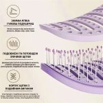 Самоочисна щітка для розплутування кучерявого волосся з потовщеними зубцями