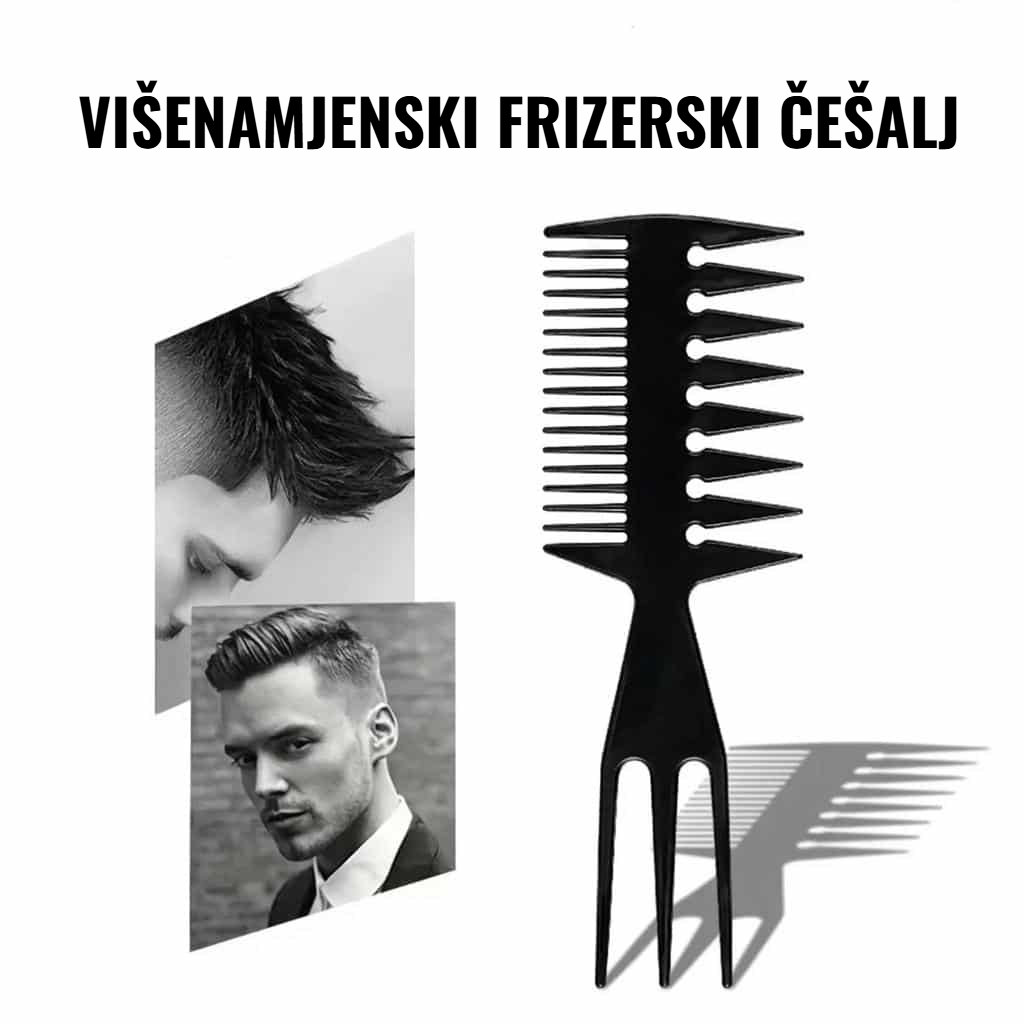Višenamjenski dvostrani češalj za oblikovanje s finim i širokim zubima za raspetljavanje i oblikovanje