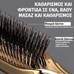 Ροζ βούρτσα μασάζ τριχωτού με αντιστατικές ακίδες από νάιλον