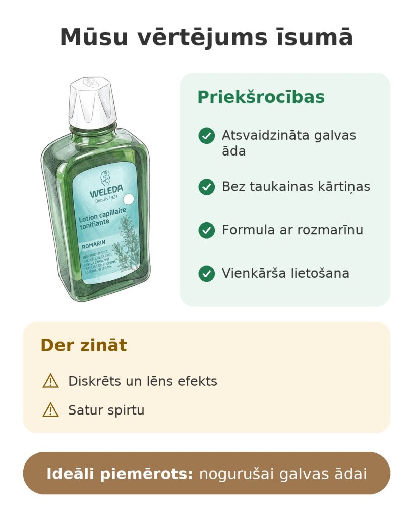 Weleda rozmarīna matu losjons 100 ml Mūsu vērtējums īsumā par Weleda losjonu ar rozmarīnu