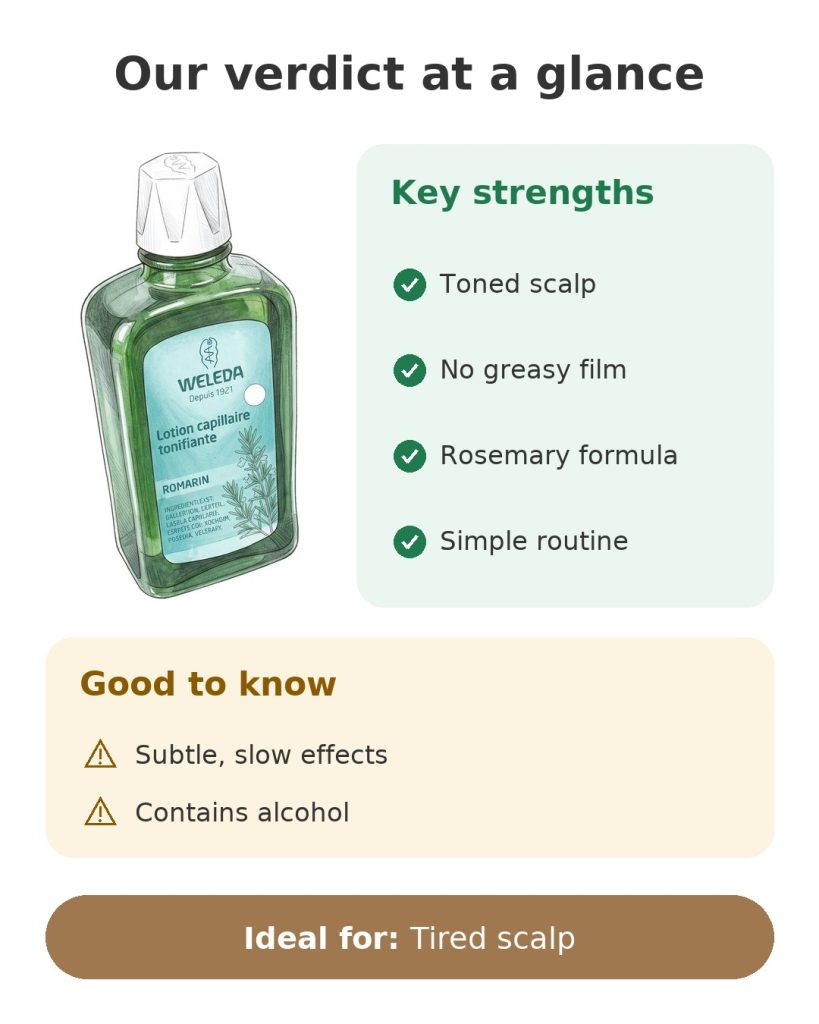 Our verdict at a glance on the Weleda rosemary hair lotion