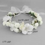 تاج زهور للشعر بورود حريرية وأشرطة أورغنزا