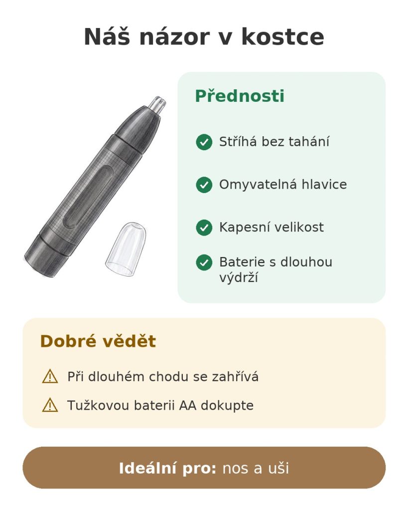 Náš názor v kostce na zastřihovač nosních a ušních chloupků BaByliss: silné stránky, na co dát pozor a ideální použití