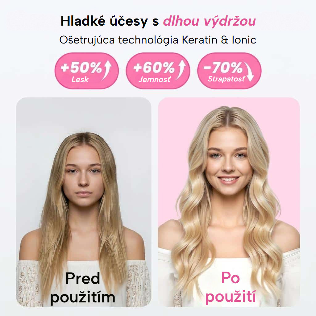 Termokefa na vyhladzovanie, kučerenie a objem s LED displejom