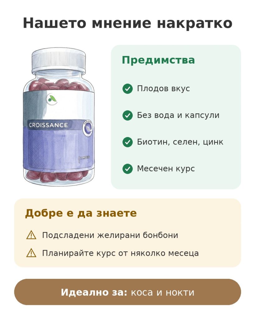 Нашето мнение накратко за желирани бонбони Forcapil за коса и нокти