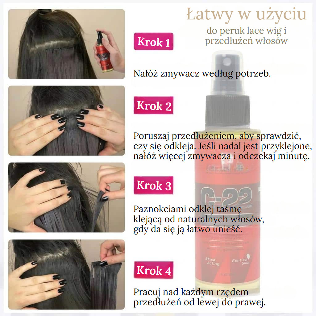 Spray rozpuszczający klej do peruk i doczepów